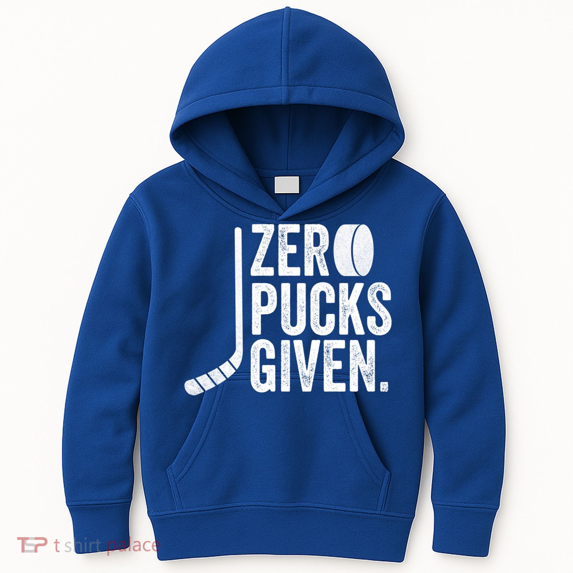 Zero Pucks Given Funny Distressed Hockey Cool Gift Kids Hoodie
