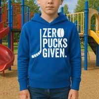 Zero Pucks Given Funny Distressed Hockey Cool Gift Kids Hoodie thumb 2