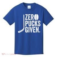 Zero Pucks Given Funny Distressed Hockey Cool Gift Kids T-Shirt thumb 0