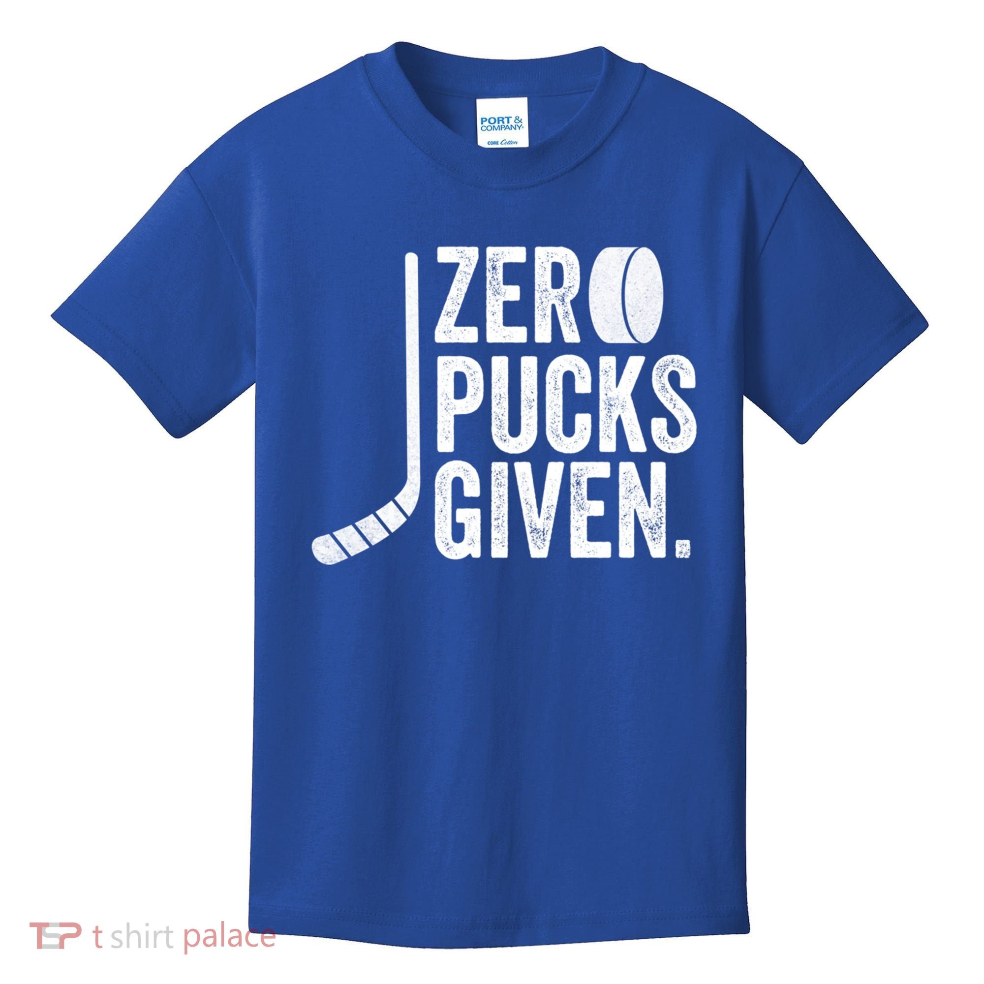 Zero Pucks Given Funny Distressed Hockey Cool Gift Kids T-Shirt