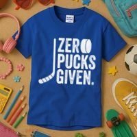 Zero Pucks Given Funny Distressed Hockey Cool Gift Kids T-Shirt thumb 3