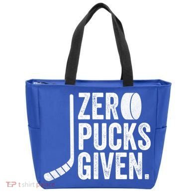 Zero Pucks Given Funny Distressed Hockey Cool Gift Tote Bag