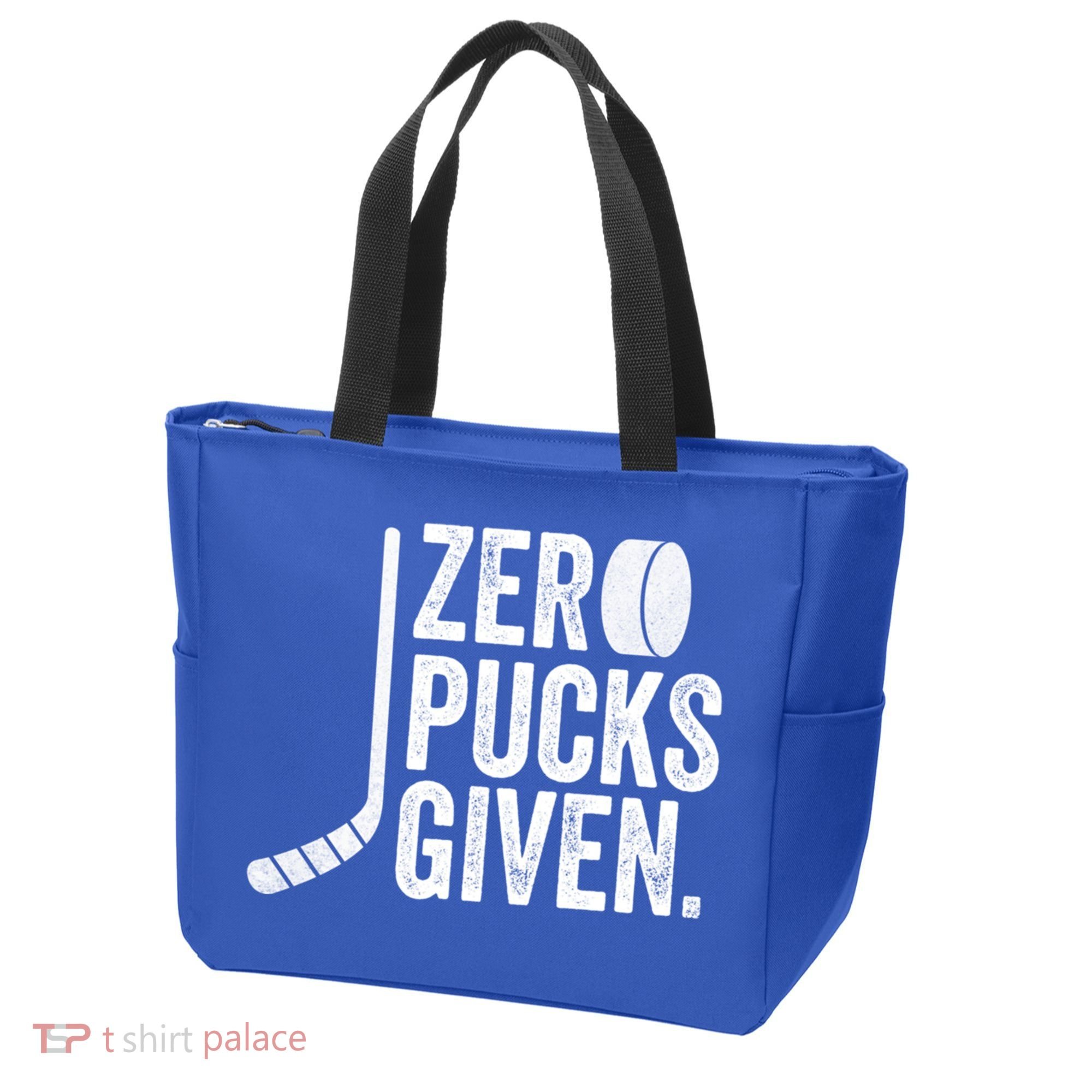Zero Pucks Given Funny Distressed Hockey Cool Gift Tote Bag