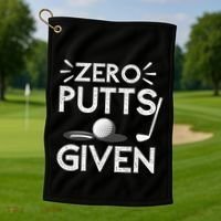 Zero Putts Given Golf Funny Golfer Golf Player Golfing Dad Golf Towel thumb 1