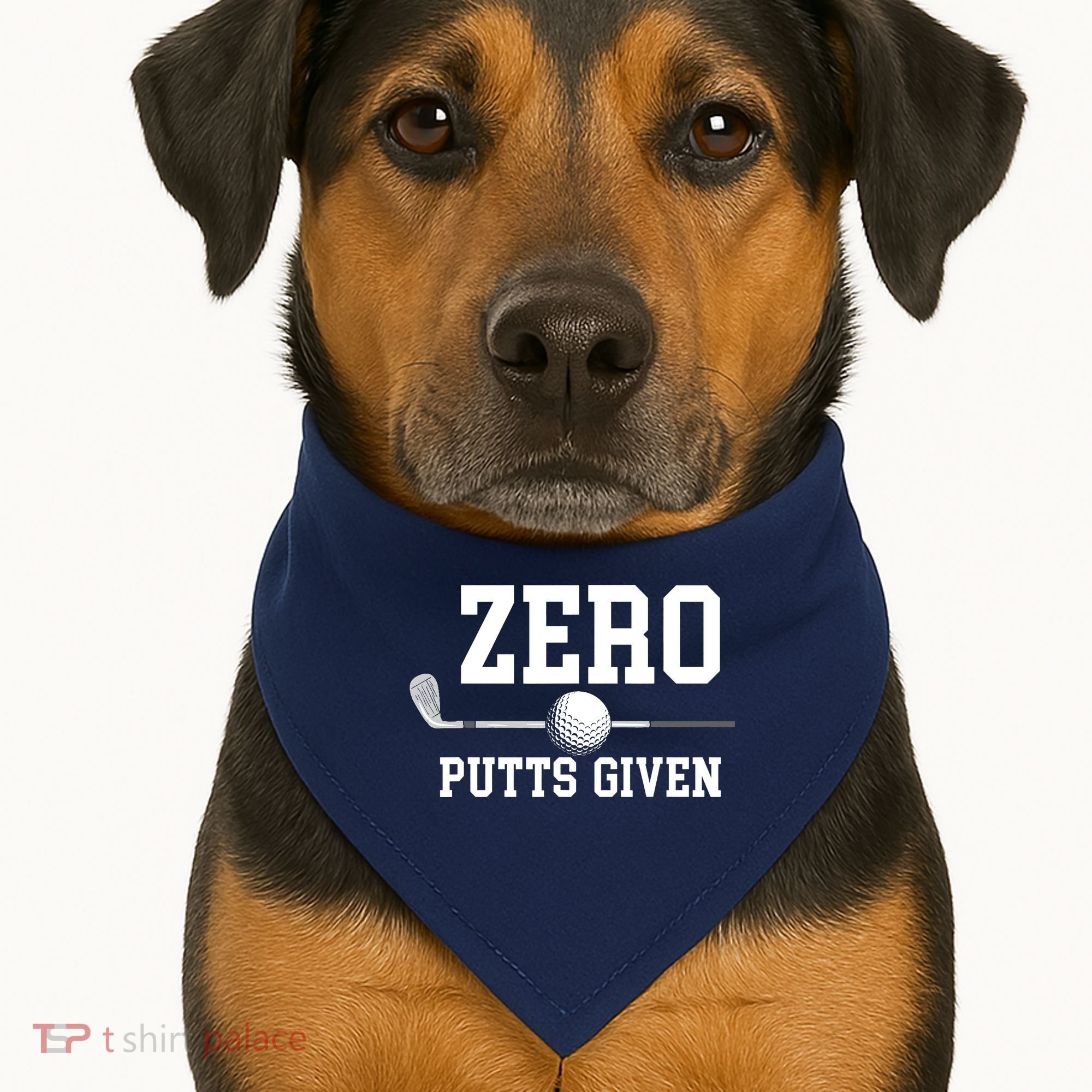 Zero Putts Given Golfer Golf Player Jokes Funny Golf USA-Made Doggie Bandana