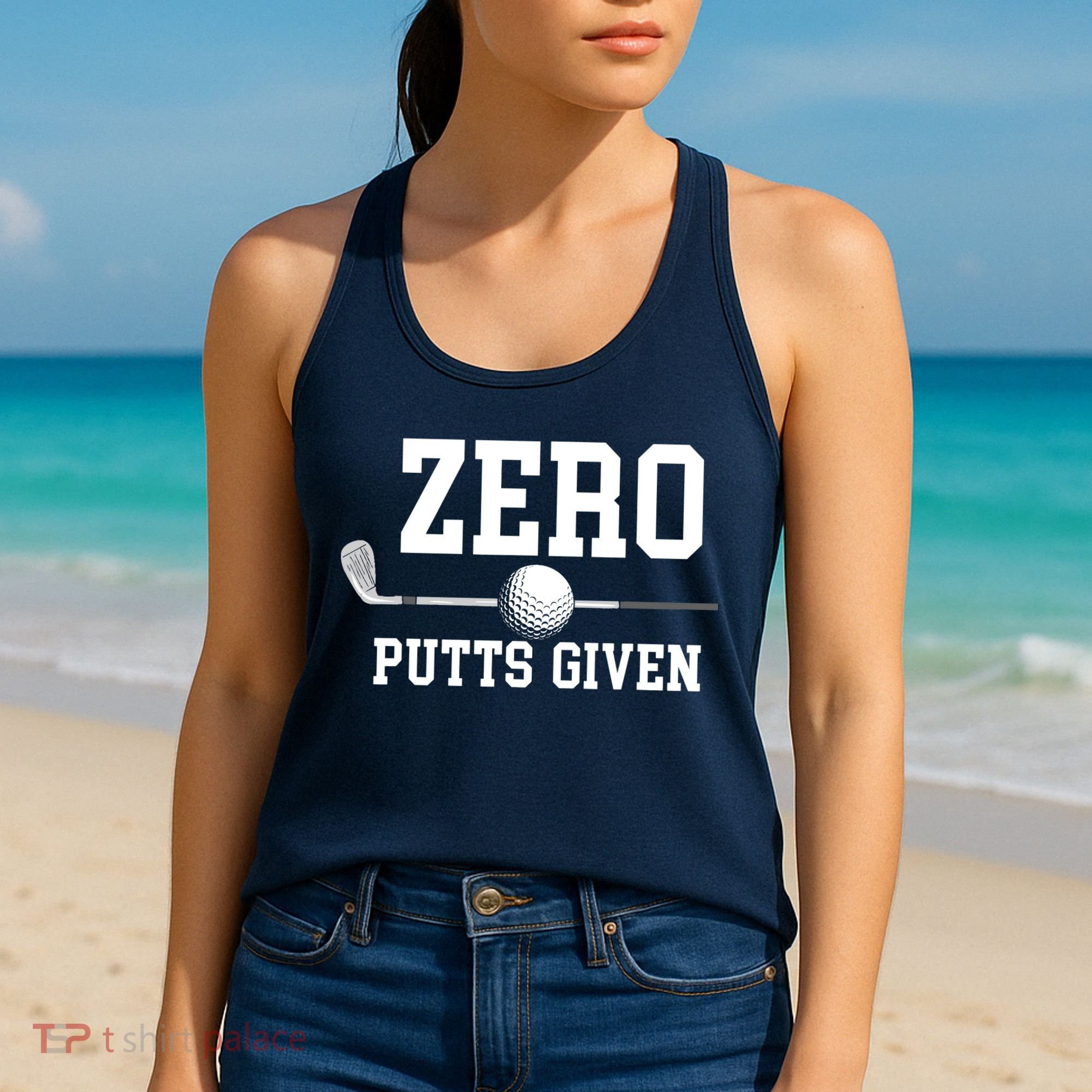 Zero Putts Given Golfer Golf Player Jokes Funny Golf Women's Tank Top