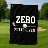 Zero Putts Given Golf Player Funny Golf Towel thumb 1