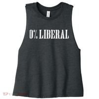 Zero Percent Liberal 0 Liberal Women's Racerback Cropped Tank thumb 0