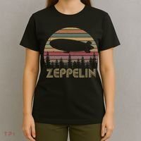 Zeppelin Retro Vintage Sunset 70s 80s Distressed Dirigible T-Shirt thumb 4