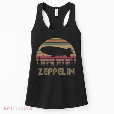 Zeppelin Retro Vintage Sunset 70s 80s Distressed Dirigible Women's Tank Top