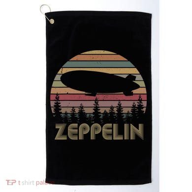Zeppelin Retro Vintage Sunset 70s 80s Distressed Dirigible Golf Towel