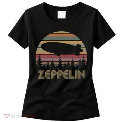 Zeppelin Retro Vintage Sunset 70s 80s Distressed Dirigible Women's T-Shirt