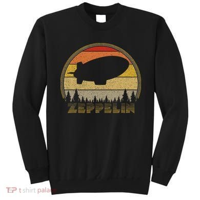 Zeppelin Retro Vintage Sunset 70s 80s Distressed Dirigible Sweatshirt