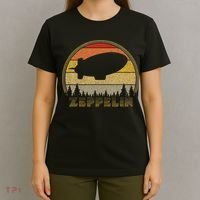 Zeppelin Retro Vintage Sunset 70s 80s Distressed Dirigible T-Shirt thumb 4