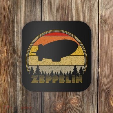 Zeppelin Retro Vintage Sunset 70s 80s Distressed Dirigible Coaster