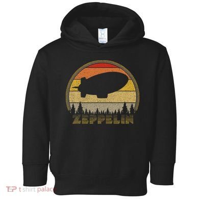 Zeppelin Retro Vintage Sunset 70s 80s Distressed Dirigible Toddler Hoodie
