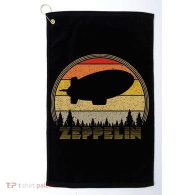 Zeppelin Retro Vintage Sunset 70s 80s Distressed Dirigible Golf Towel