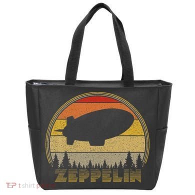 Zeppelin Retro Vintage Sunset 70s 80s Distressed Dirigible Tote Bag