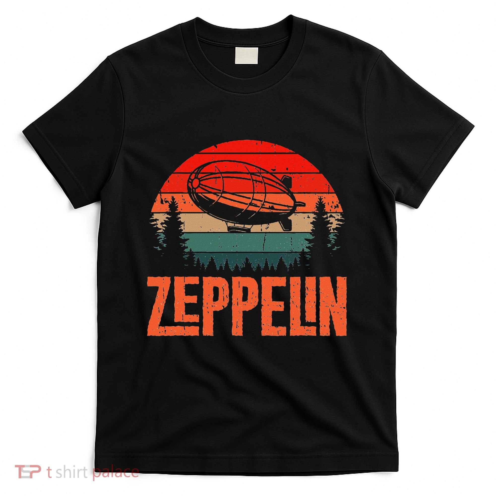 Zeppelin Retro Vintage Sunset 70s 80s Dirigible Airship T-Shirt