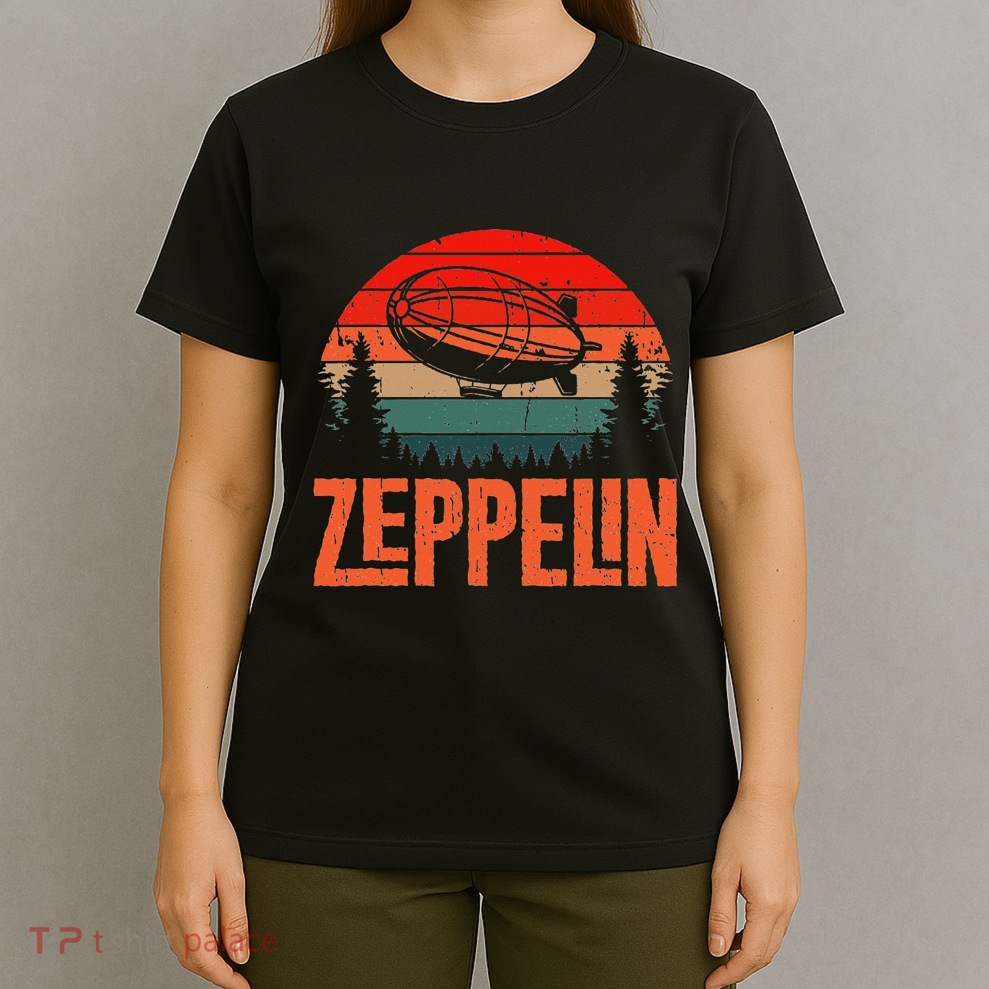 Zeppelin Retro Vintage Sunset 70s 80s Dirigible Airship T-Shirt