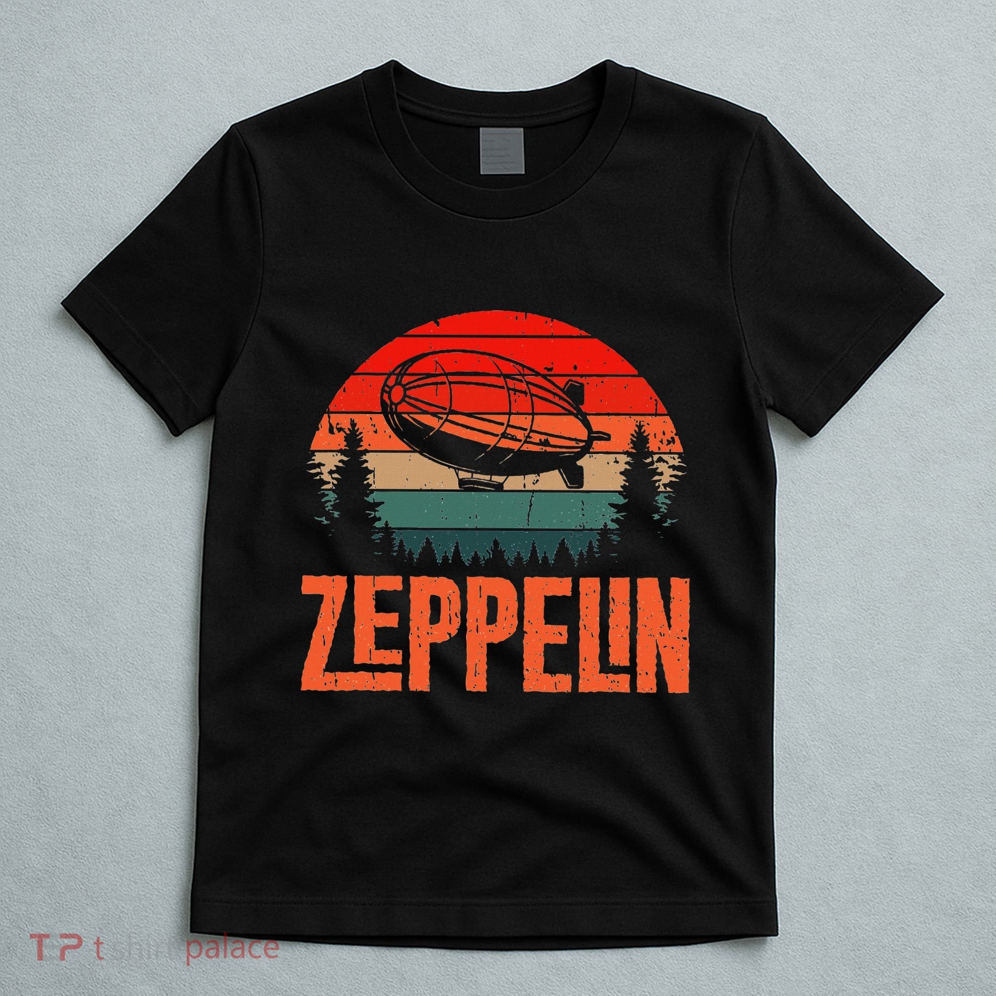 Zeppelin Retro Vintage Sunset 70s 80s Dirigible Airship T-Shirt