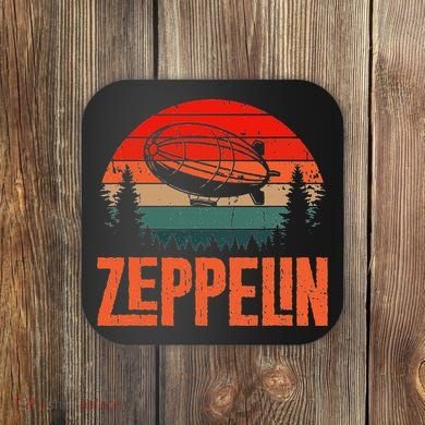 Zeppelin Retro Vintage Sunset 70s 80s Dirigible Airship Coaster