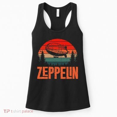 Zeppelin Retro Vintage Sunset 70s 80s Dirigible Airship Women's Tank Top