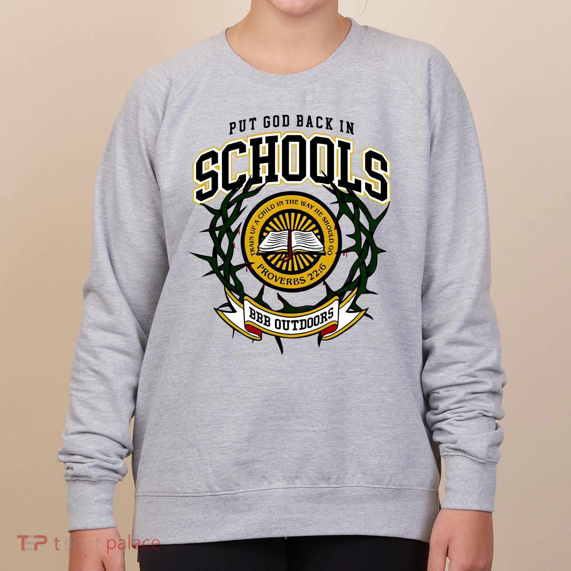 Zach Rushing Wearing Put God Back In Schools Women's Sweatshirt