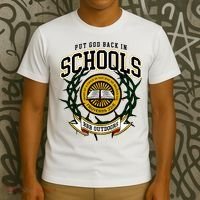 Zach Rushing Wearing Put God Back In Schools T-Shirt thumb 3