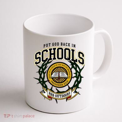 Zach Rushing Wearing Put God Back In Schools Coffee Mug back