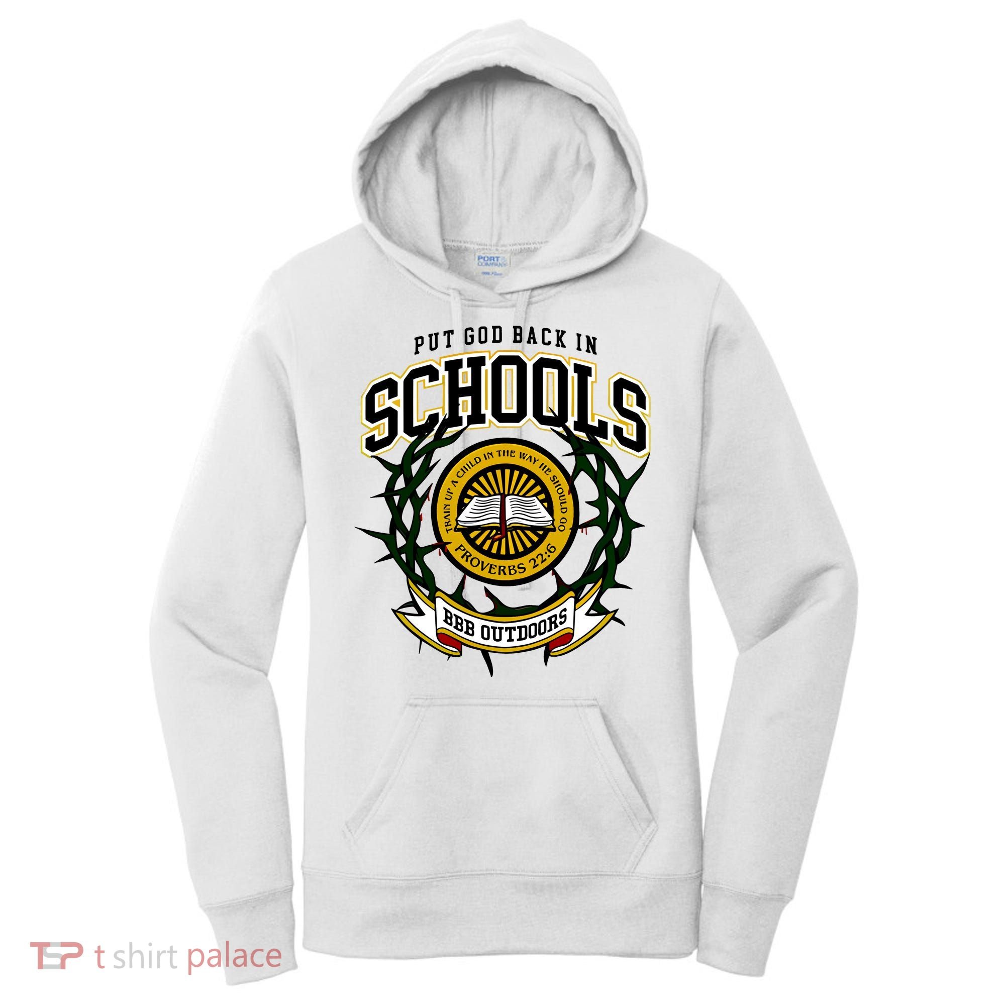 Zach Rushing Wearing Put God Back In Schools Women's Hoodie