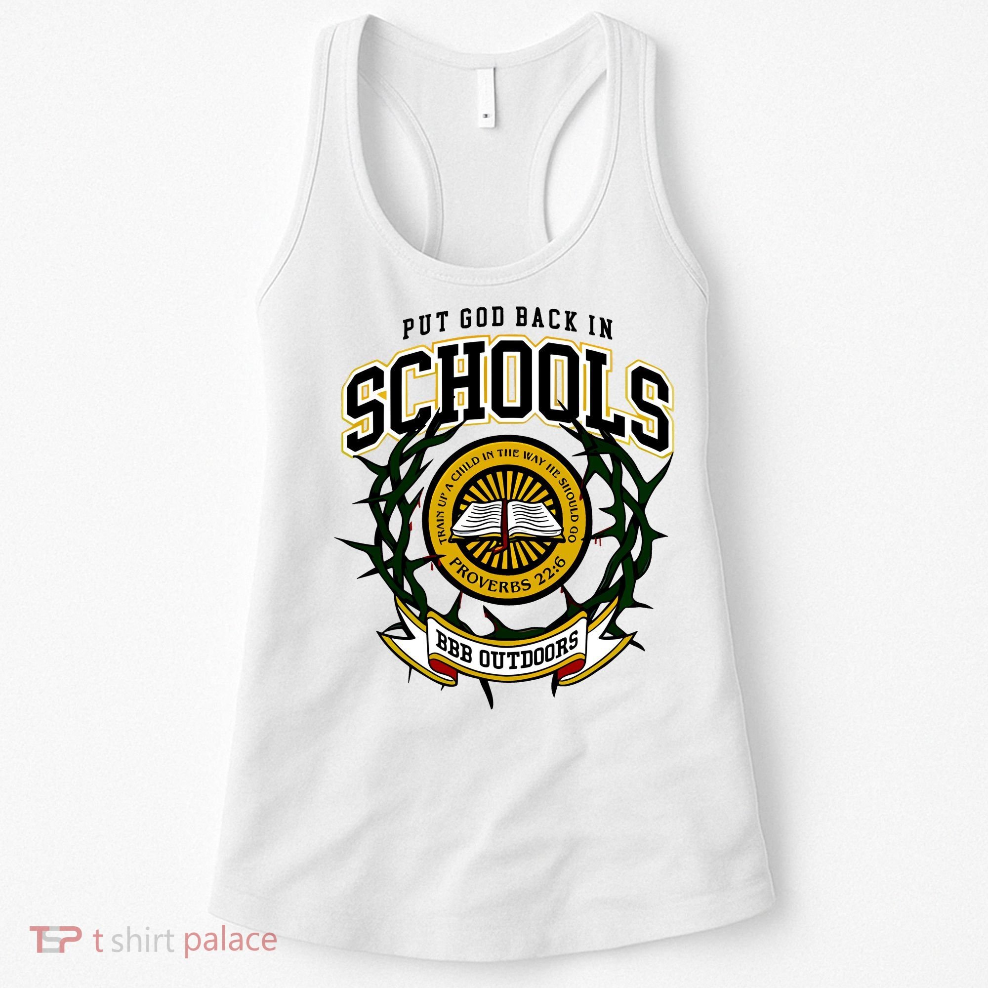 Zach Rushing Wearing Put God Back In Schools Women's Tank Top