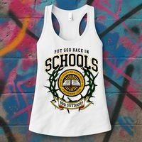 Zach Rushing Wearing Put God Back In Schools Women's Tank Top thumb 3