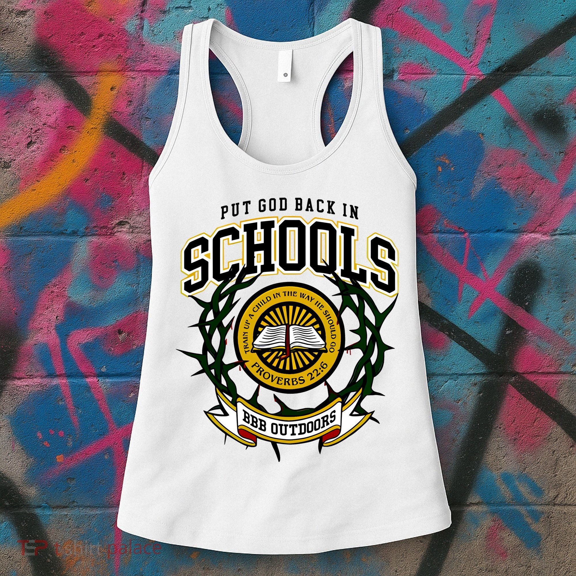 Zach Rushing Wearing Put God Back In Schools Women's Tank Top