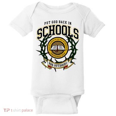Zach Rushing Wearing Put God Back In Schools Baby Bodysuit