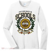 Zach Rushing Wearing Put God Back In Schools Women's Long Sleeve Shirt thumb 0
