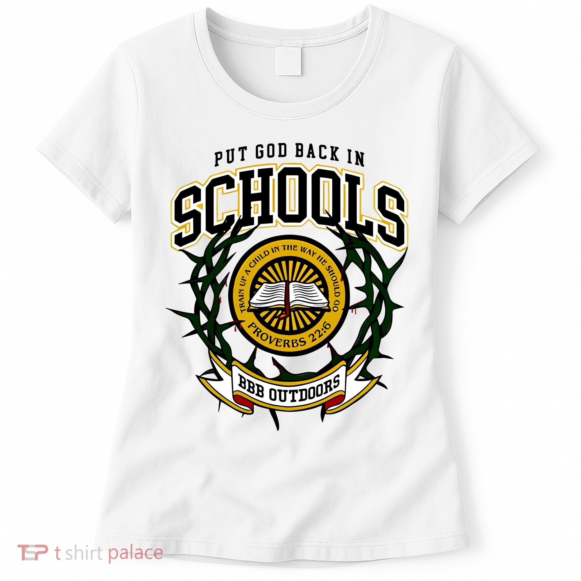 Zach Rushing Wearing Put God Back In Schools Women's T-Shirt