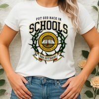 Zach Rushing Wearing Put God Back In Schools Women's T-Shirt thumb 2