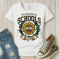 Zach Rushing Wearing Put God Back In Schools Women's T-Shirt thumb 3