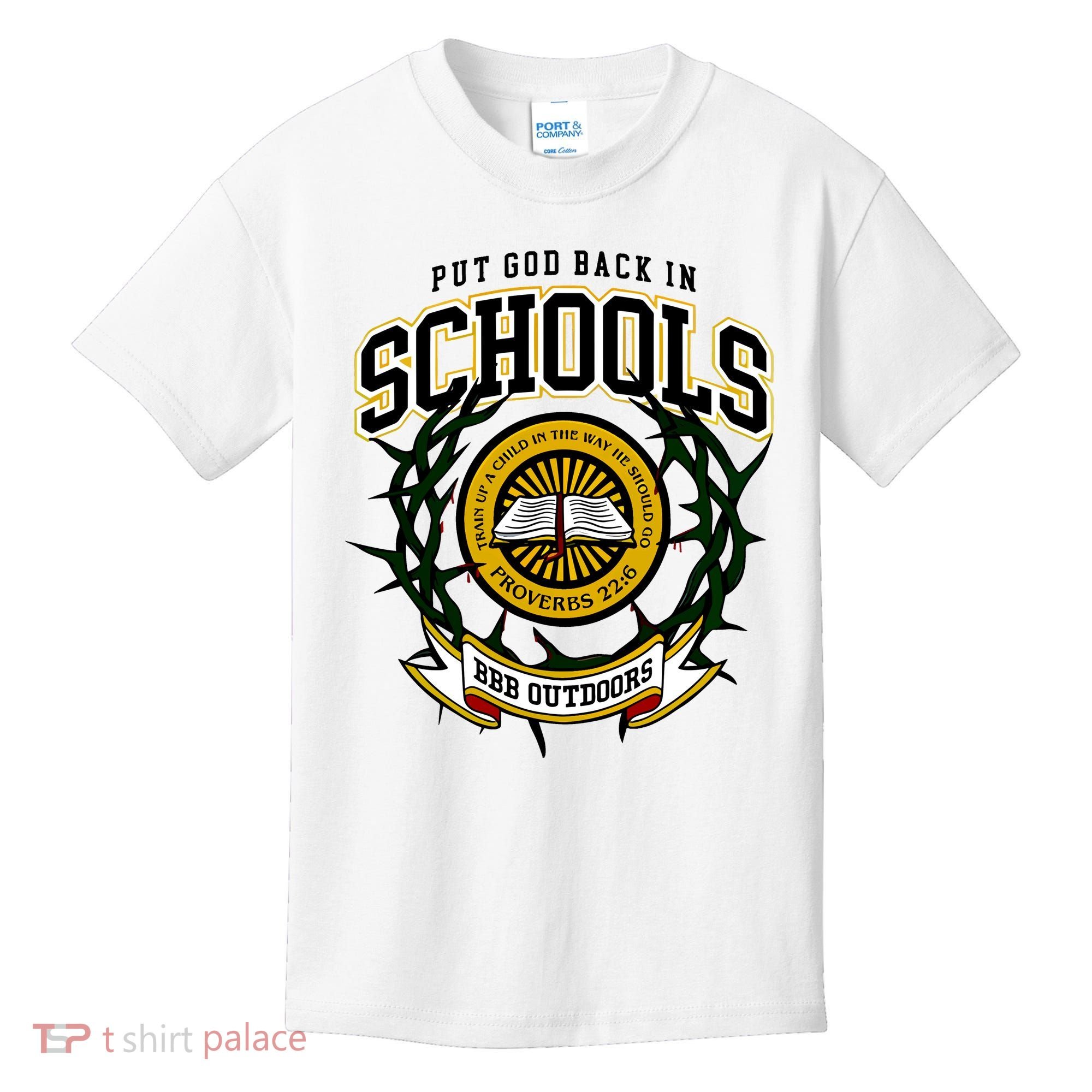 Zach Rushing Wearing Put God Back In Schools Kids T-Shirt