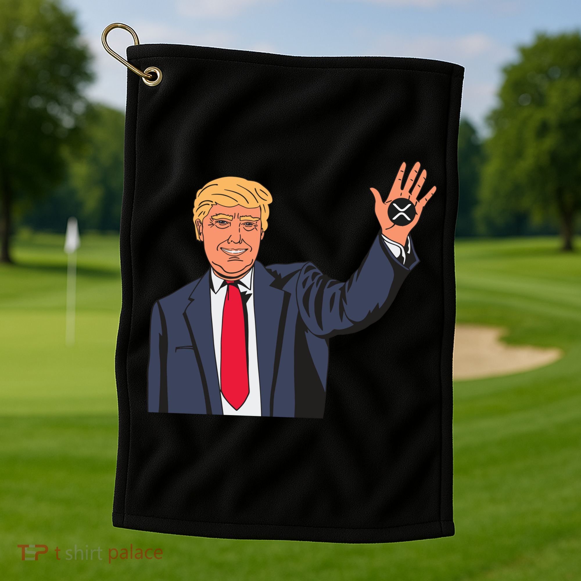 Zach Rector Wearing Trump Xrp Golf Towel