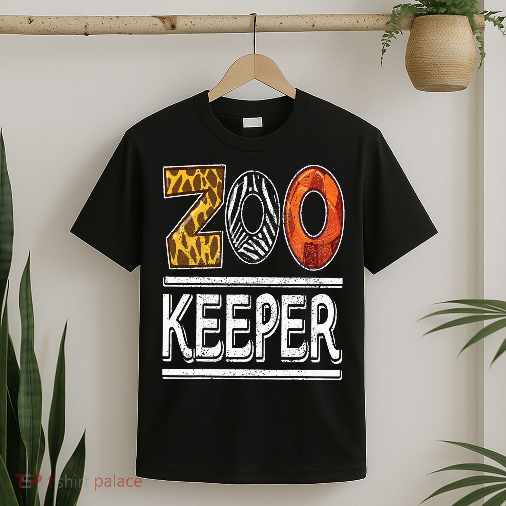 Zookeeper Safari Costume Adult Animal Print Zoo Keeper T-Shirt