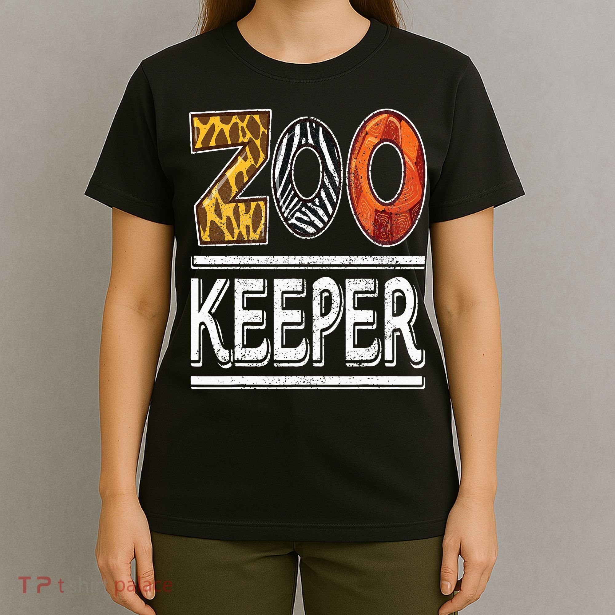 Zookeeper Safari Costume Adult Animal Print Zoo Keeper T-Shirt