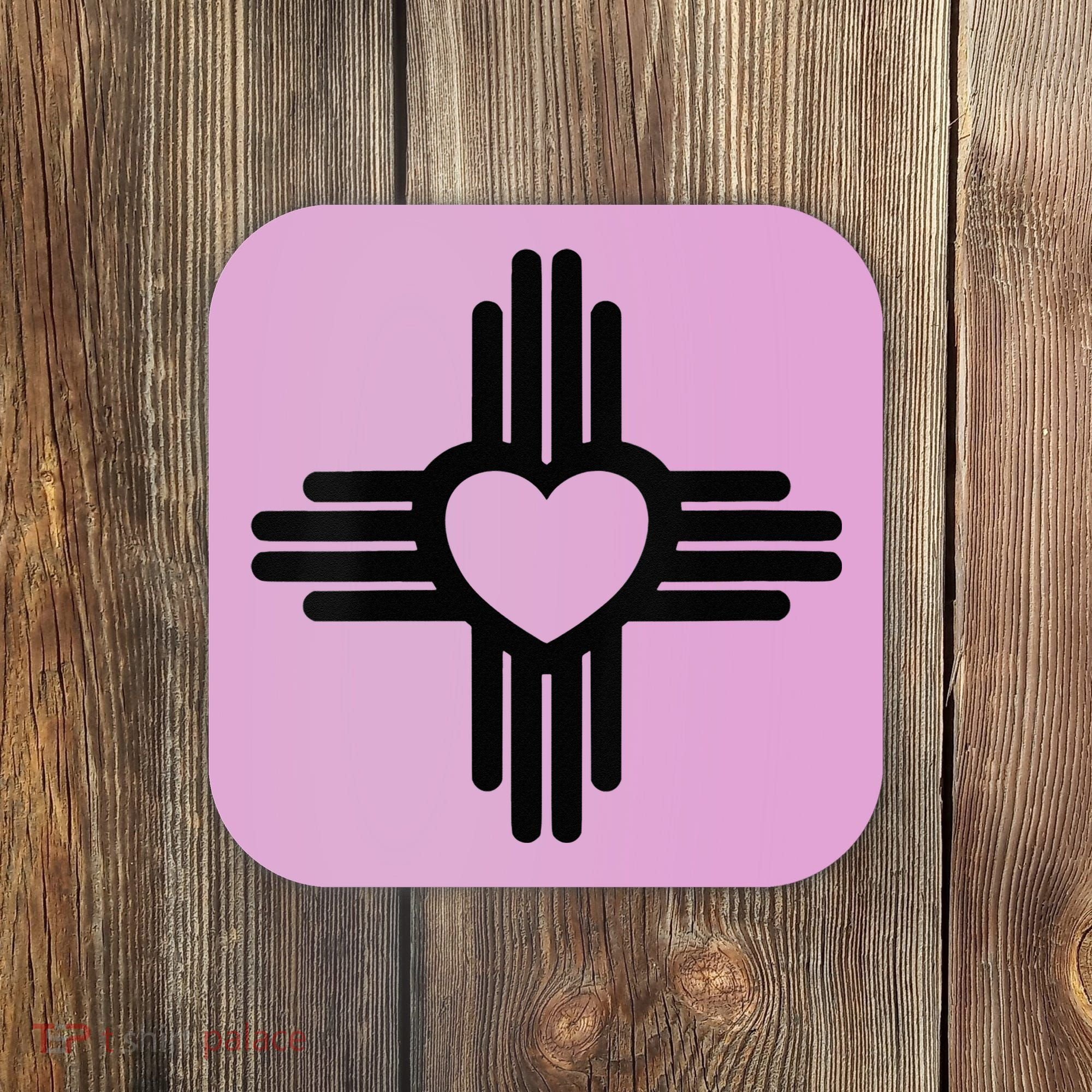 Zia Symbol Heart I Love New Mexico Coaster