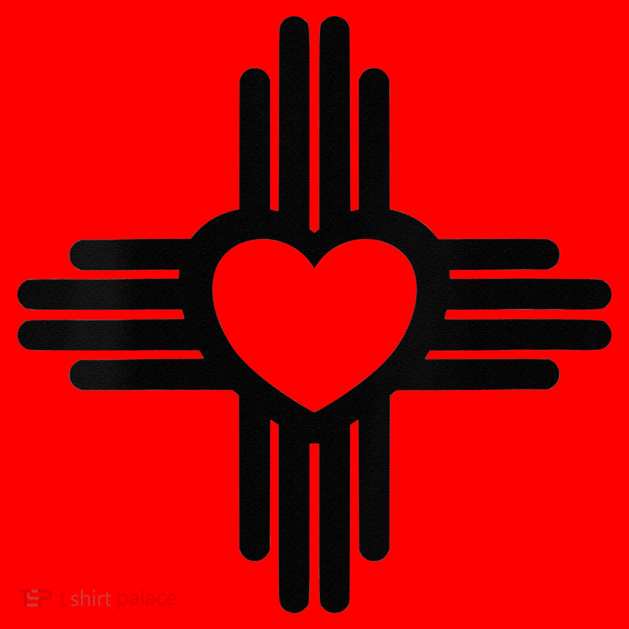 Zia Symbol Heart I Love New Mexico Santa Hat
