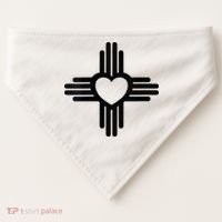 Zia Symbol Heart I Love New Mexico USA-Made Doggie Bandana thumb 0