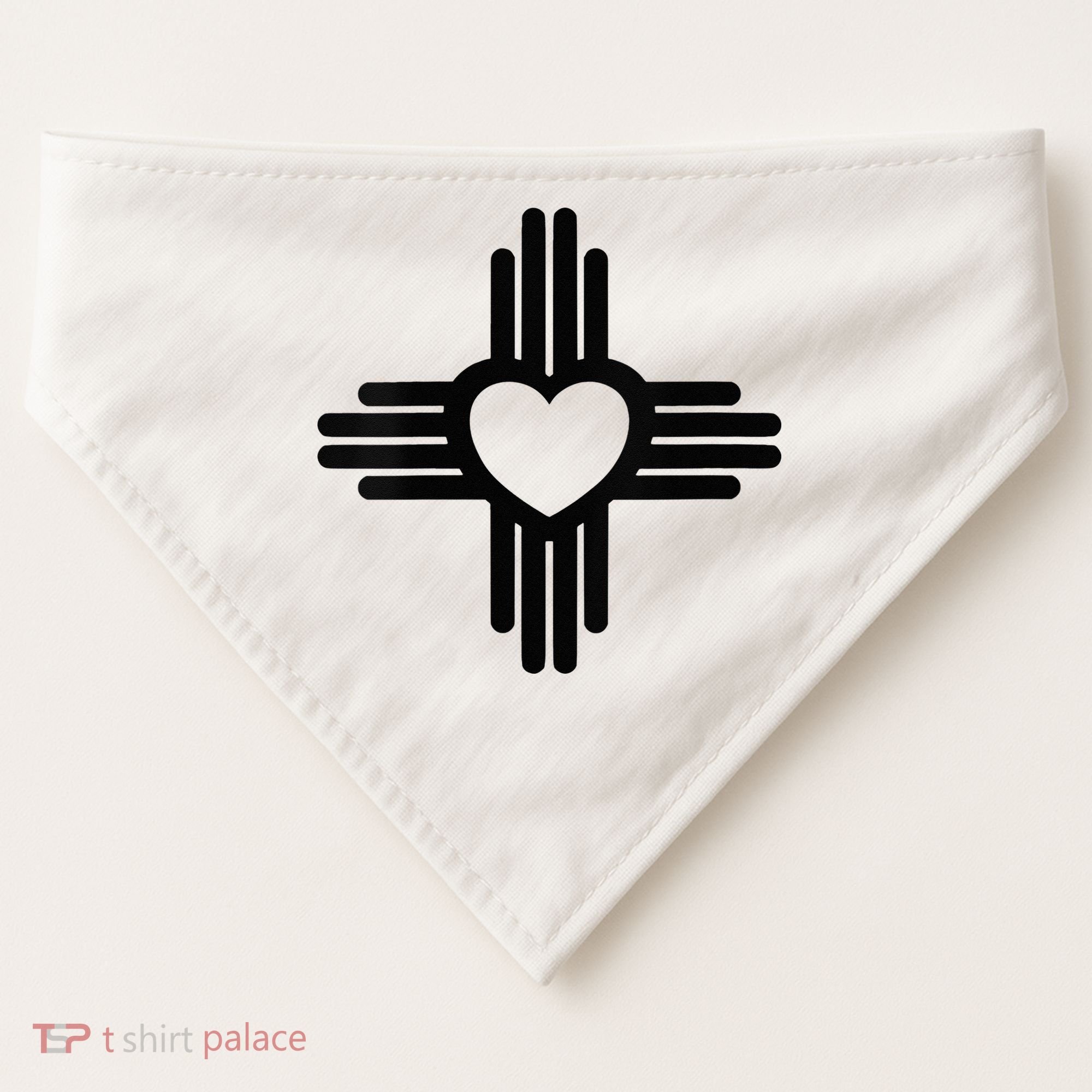 Zia Symbol Heart I Love New Mexico USA-Made Doggie Bandana
