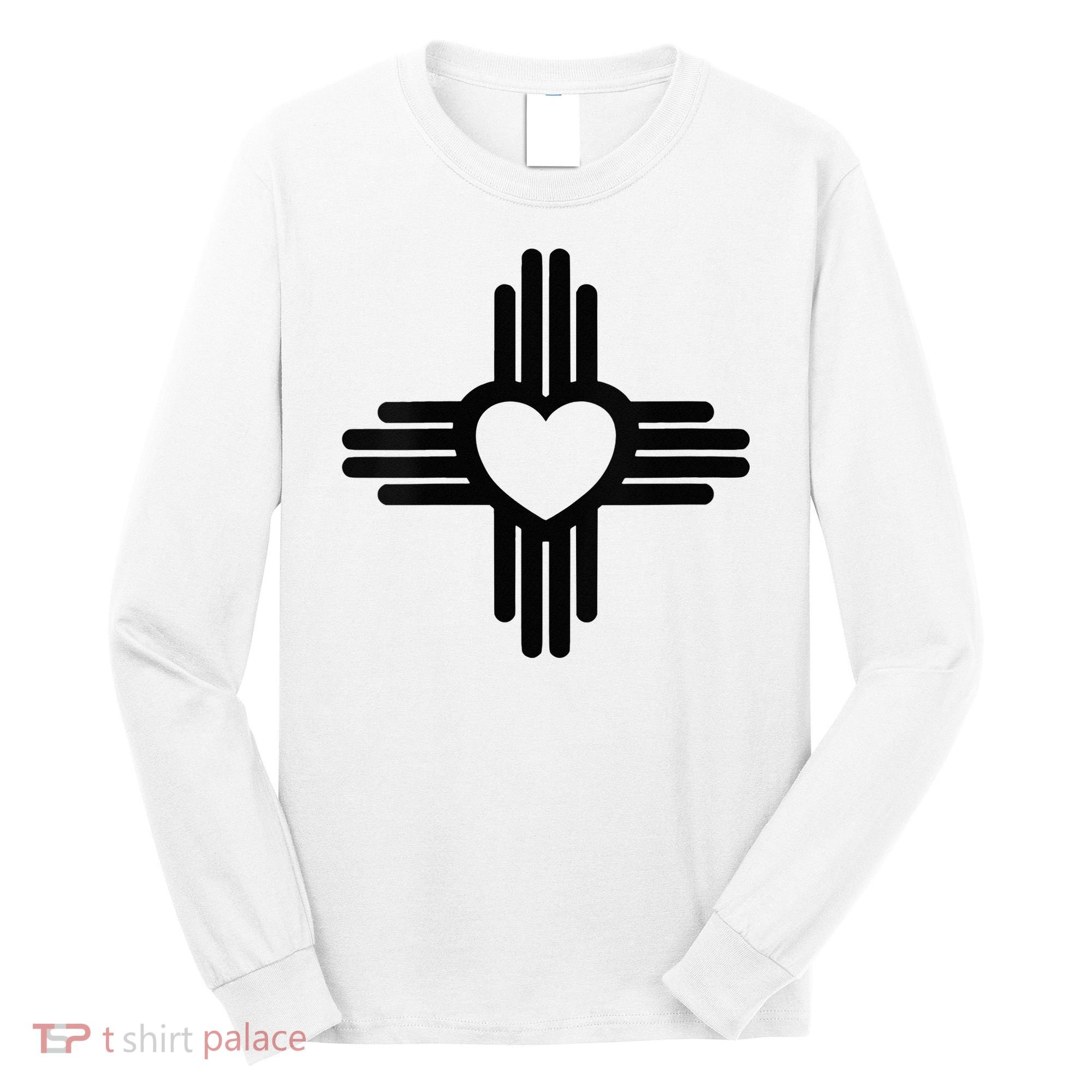 Zia Symbol Heart I Love New Mexico Long Sleeve Shirt