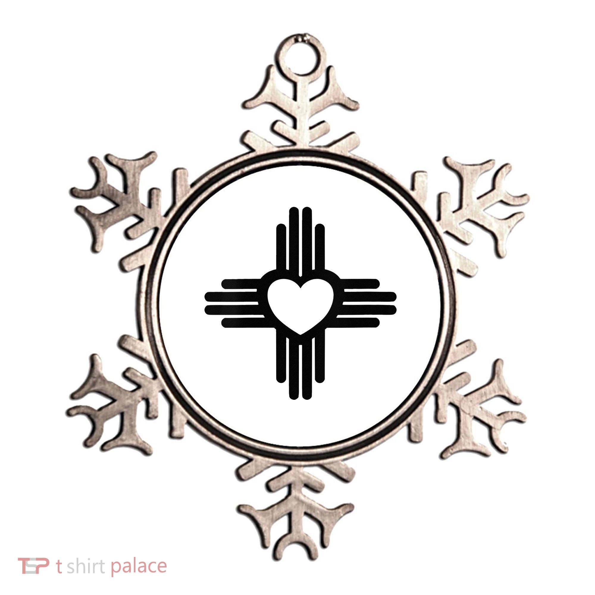 Zia Symbol Heart I Love New Mexico Ornament