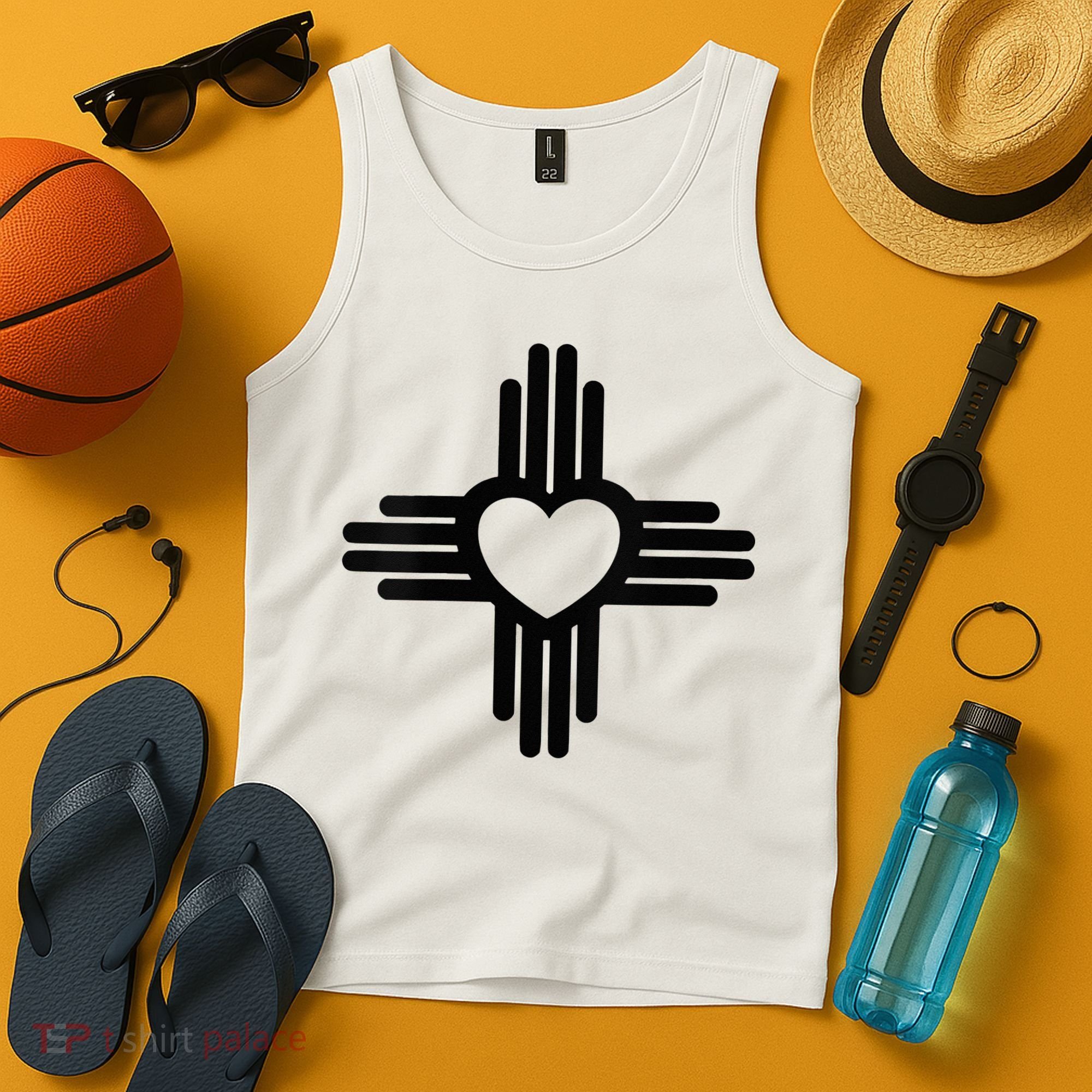Zia Symbol Heart I Love New Mexico Tank Top